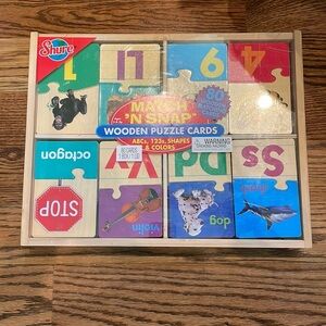 Shure set of wooden matching cards (80) New in box. Top edge cracked and taped